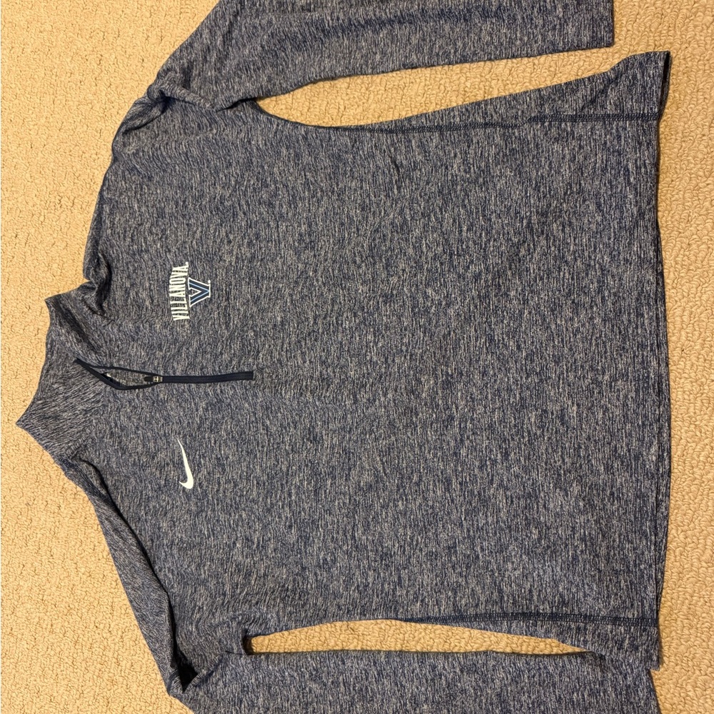 Nike Men's Heathered Blue Zip-Up Sweater